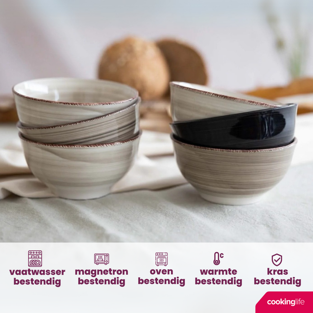 Cookinglife Suppenschalen / Schalen Delice Grau ø 14 cm - 6 Stück
