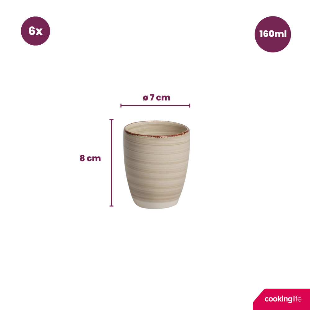 Cookinglife Kaffeetassen / Senseo Tassan Delice Grau 180 ml - 6 Stück