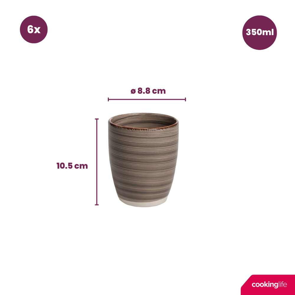 Cookinglife Becher Delice Grau 350 ml - 6 Stück