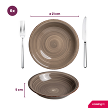 Cookinglife Geschirrset Delice Grau 18-teilig / 6 Personen - 6 Speiseteller, 6 tiefe Teller und 6 Frühstücksteller