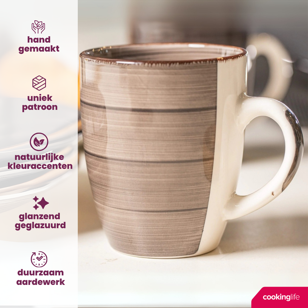 Cookinglife Becher Delice Grau 350 ml - 6 Stück