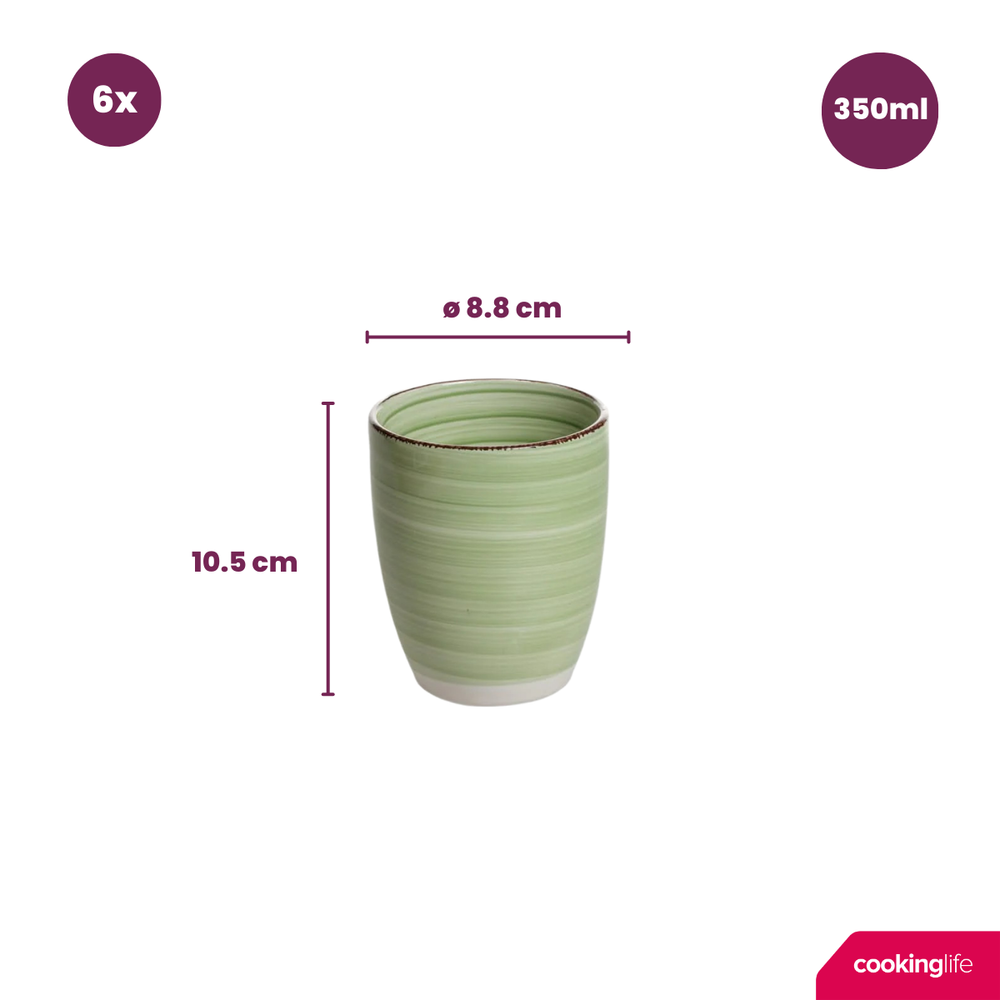 Cookinglife Becher Delice Grün 350 ml - 6 Stück