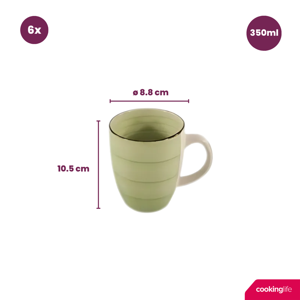 Cookinglife Tassen Delice Grün 350 ml - 6 Stück