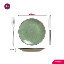 Cookinglife Frühstücksteller / Dessertteller Delice Grün ø 19 cm - 6 Stück