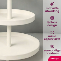 Cookinglife Etagère Metall creme ø 15, 20 & 25 cm - 3-stufig - 35 cm hoch