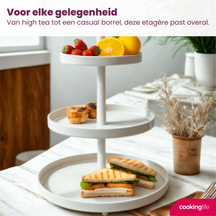 Cookinglife Etagère Metall creme ø 15, 20 & 25 cm - 3-stufig - 35 cm hoch