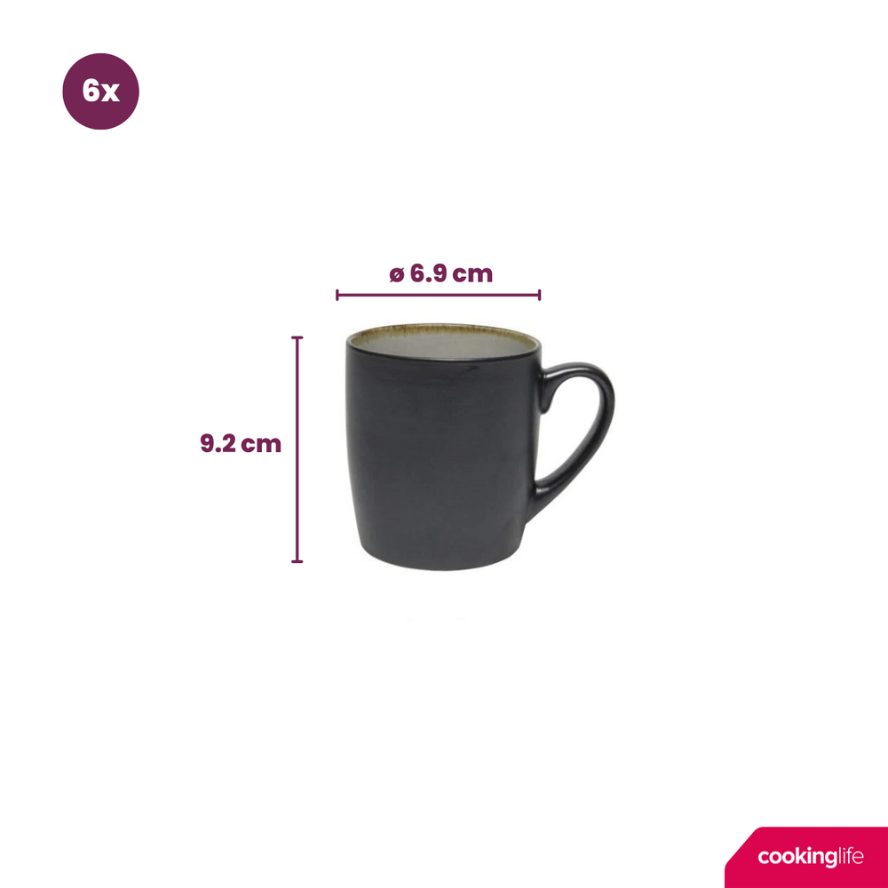 Cookinglife Tassen Nola Warm Grey - 350 ml - 6 Stück