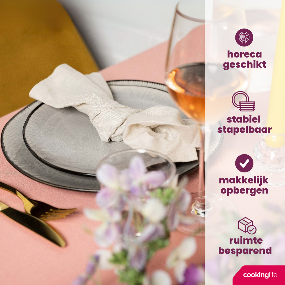 Cookinglife Geschirrset  Nola Warm Grey - 18-teilig / 6 Personen - 6 Speiseteller, 6 Frühstücksteller und 6 Schalen