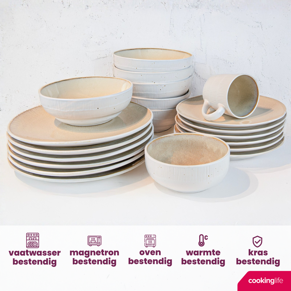 Cookinglife Frühstücksteller / Dessertteller Nola Sand ø 21 cm - 6 Stück