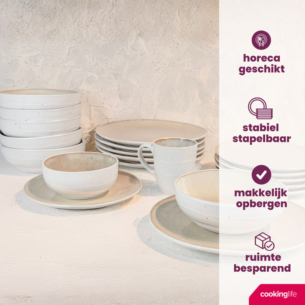Cookinglife Frühstücksteller / Dessertteller Nola Sand ø 21 cm - 6 Stück