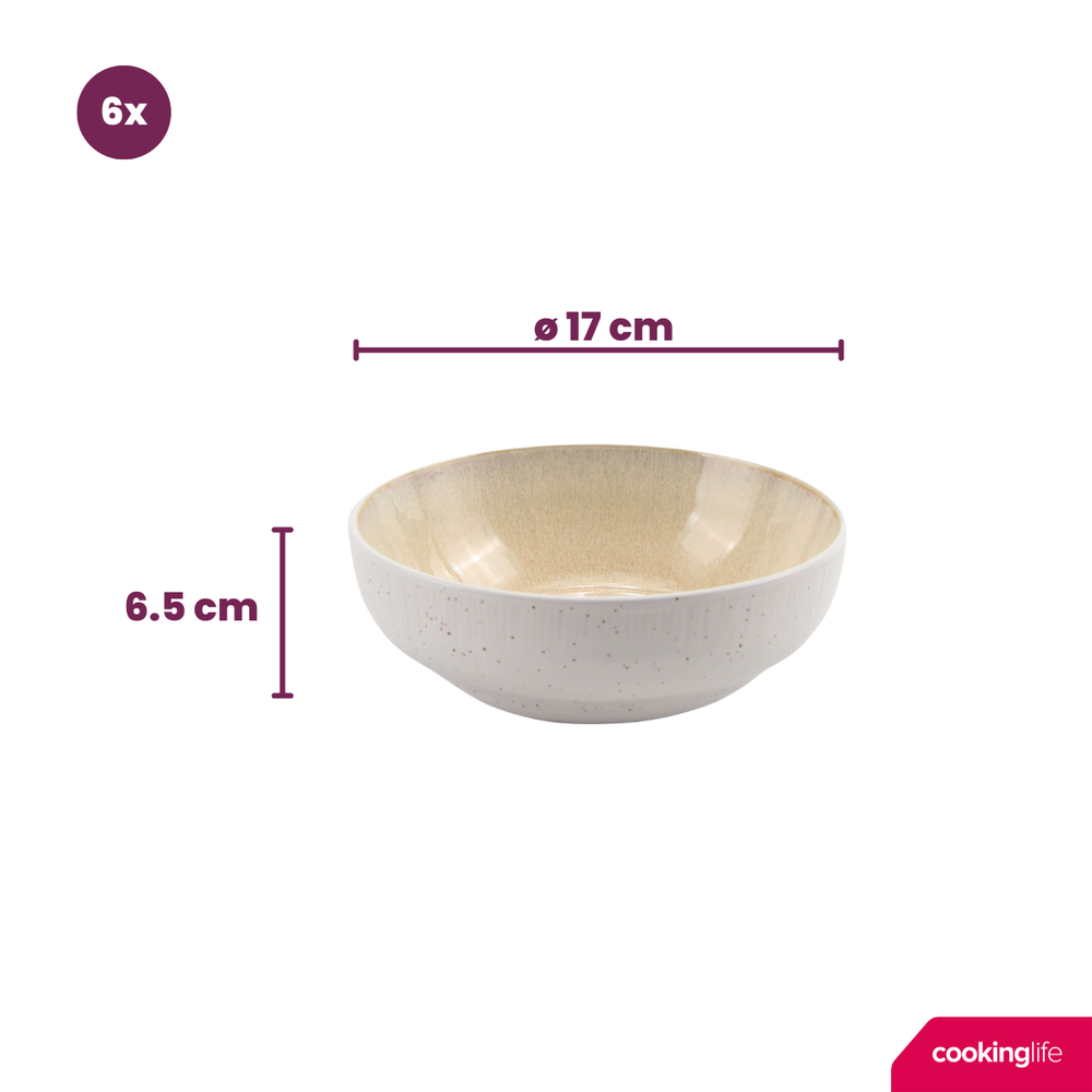 Cookinglife Suppenschalen / Schalen Nola Sand ø 17 cm - 6 Stück