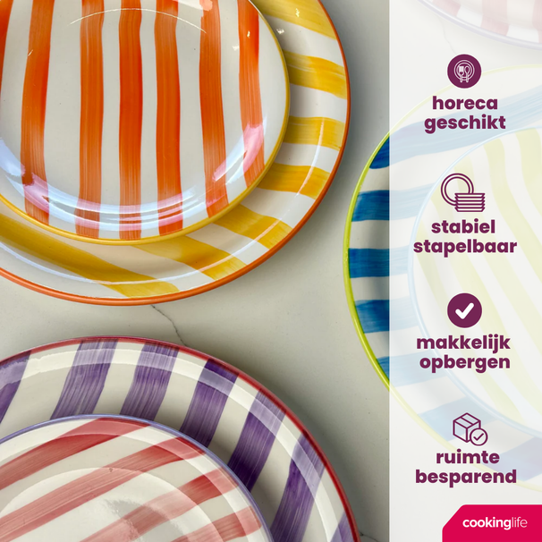 Cookinglife Geschirrset Summer Vibes 24-teilig / 6 Personen - 6 Speiseteller, 6 Frühstücksteller, 6 Schalen und 6 Tassen