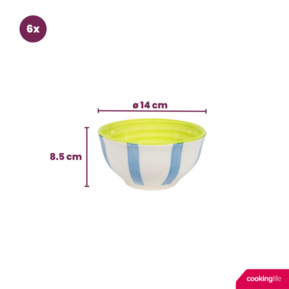 Cookinglife Geschirrset Summer Vibes 24-teilig / 6 Personen - 6 Speiseteller, 6 Frühstücksteller, 6 Schalen und 6 Tassen