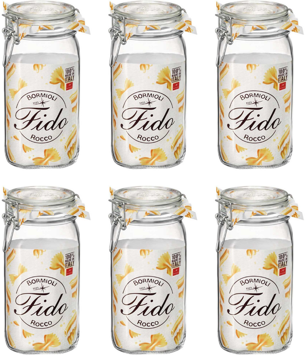 Bormioli Rocco Weckpot Fido 11 x 11 cm / 1,5 Liter - 6 Stück