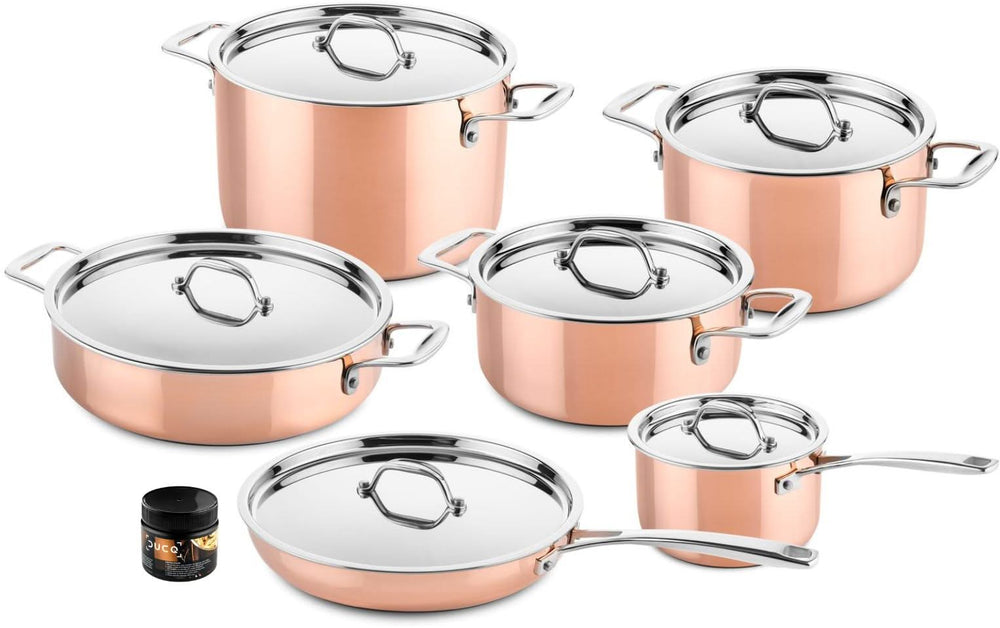 Ducq Topfset 3-Ply Copper - Kupfer 6-tlg Ø20/20/24/16/28/26 cm - Induktion