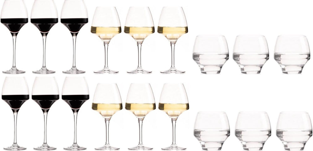 Chef &amp; Sommelier Weinglas-Set Open Up (Rotweingläser &amp; Weißweingläser &amp; Wassergläser) – 18-teiliges Set – 6 Rotweingläser, 6 Weißweingläser und 6 Wassergläser