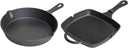 Blackwell Pfannenset Gusseisen – Bratpfanne Ø 25 cm und Grillpfanne 23 x 23 cm – geeignet für alle Wärmequellen – ohne Antihaftbeschichtung 