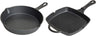 Blackwell Pfannenset Gusseisen – Bratpfanne Ø 25 cm und Grillpfanne 23 x 23 cm – geeignet für alle Wärmequellen – ohne Antihaftbeschichtung 