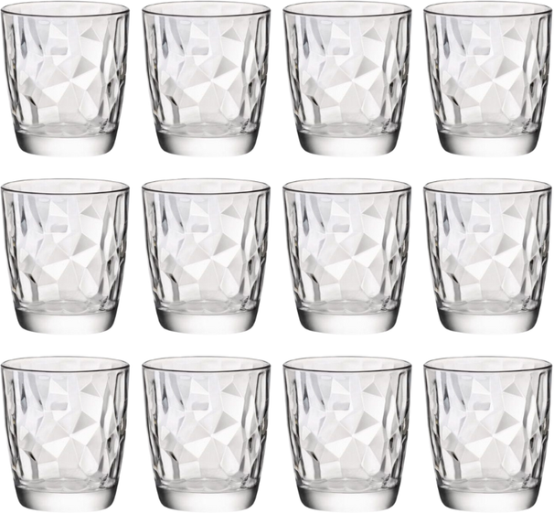 Bormioli Rocco Glas-Set - Wassergläser - Transparent - Diamant - 300 ml - 12-teilig
