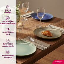 Cookinglife Geschirrset Aqua Maris 18-teilig / 6 Personen - 6 Speiseteller, 6 Frühstücksteller und 6 Schalen