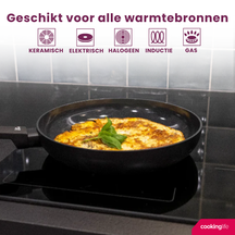 Cookinglife Bratpfannenset Black Cera Ø 24 und 28 cm – geeignet für alle Wärmequellen – keramische Antihaftbeschichtung
