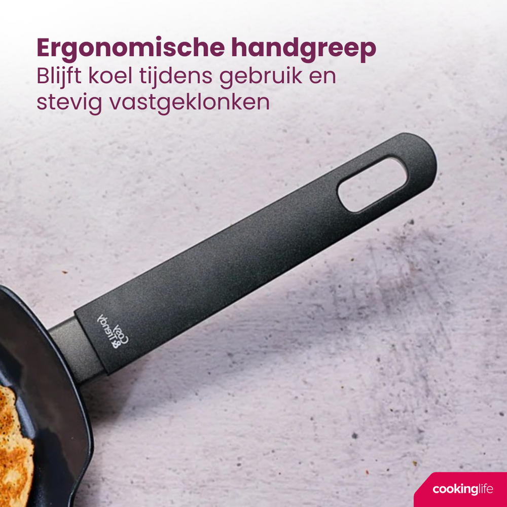 Cookinglife Bratpfannenset Black Cera Ø 24 und 28 cm – geeignet für alle Wärmequellen – keramische Antihaftbeschichtung