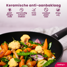 Cookinglife Bratpfannenset Black Cera Ø 24 und 28 cm – geeignet für alle Wärmequellen – keramische Antihaftbeschichtung