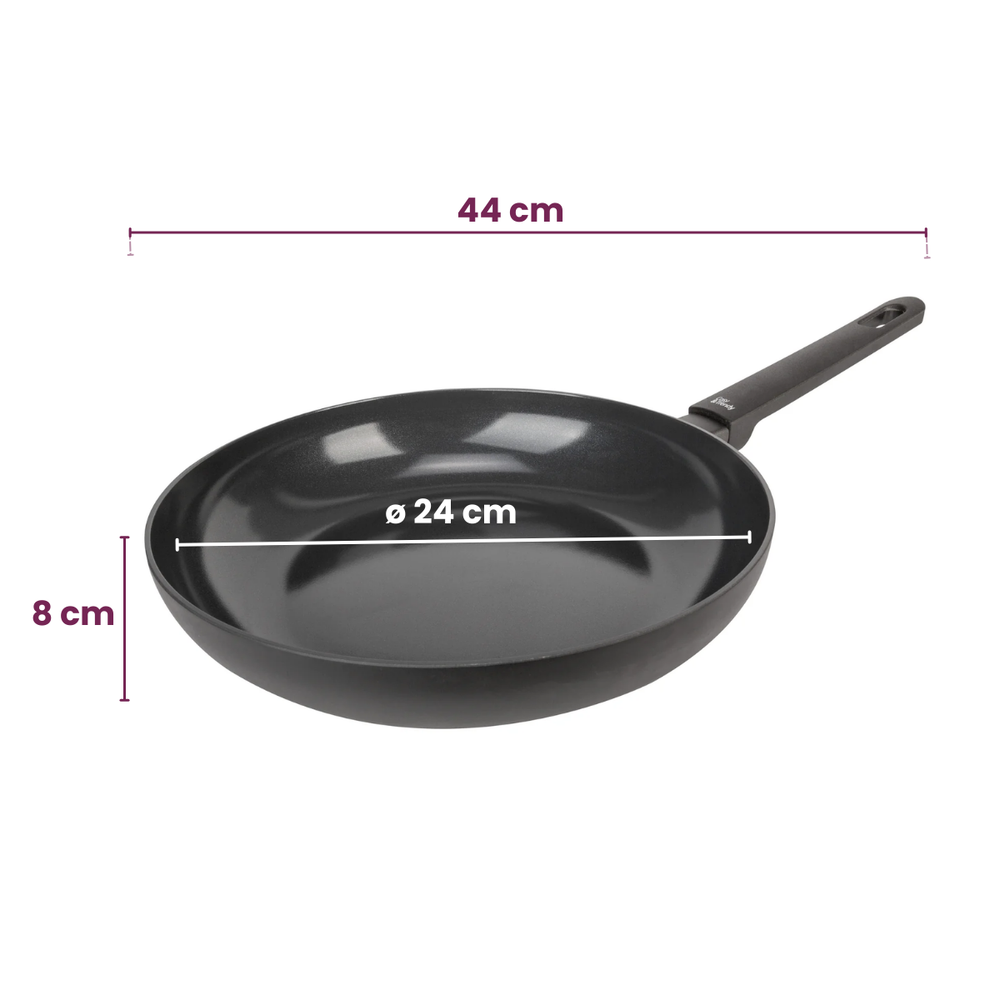 Cookinglife Bratpfannenset Black Cera Ø 24 und 28 cm – geeignet für alle Wärmequellen – keramische Antihaftbeschichtung