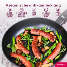 Cookinglife Bratpfanne Black Cera Ø 24 cm – geeignet für alle Wärmequellen – keramische Antihaftbeschichtung