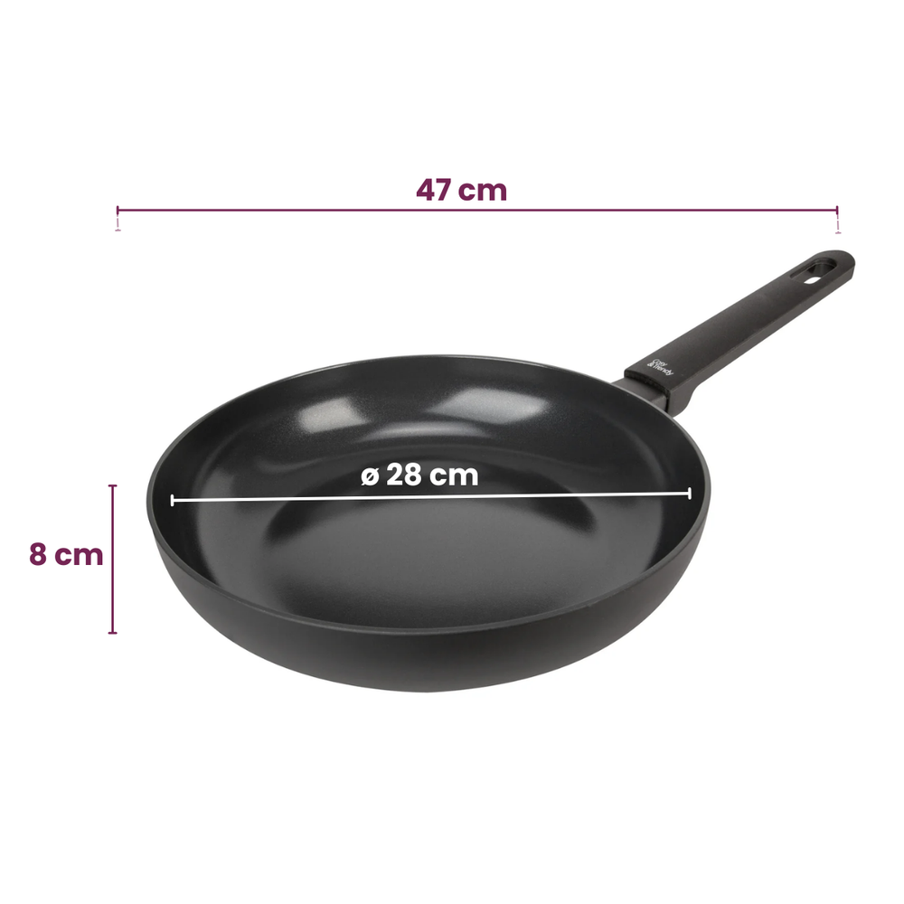 Cookinglife Bratpfannenset Black Cera Ø 24 und 28 cm – geeignet für alle Wärmequellen – keramische Antihaftbeschichtung