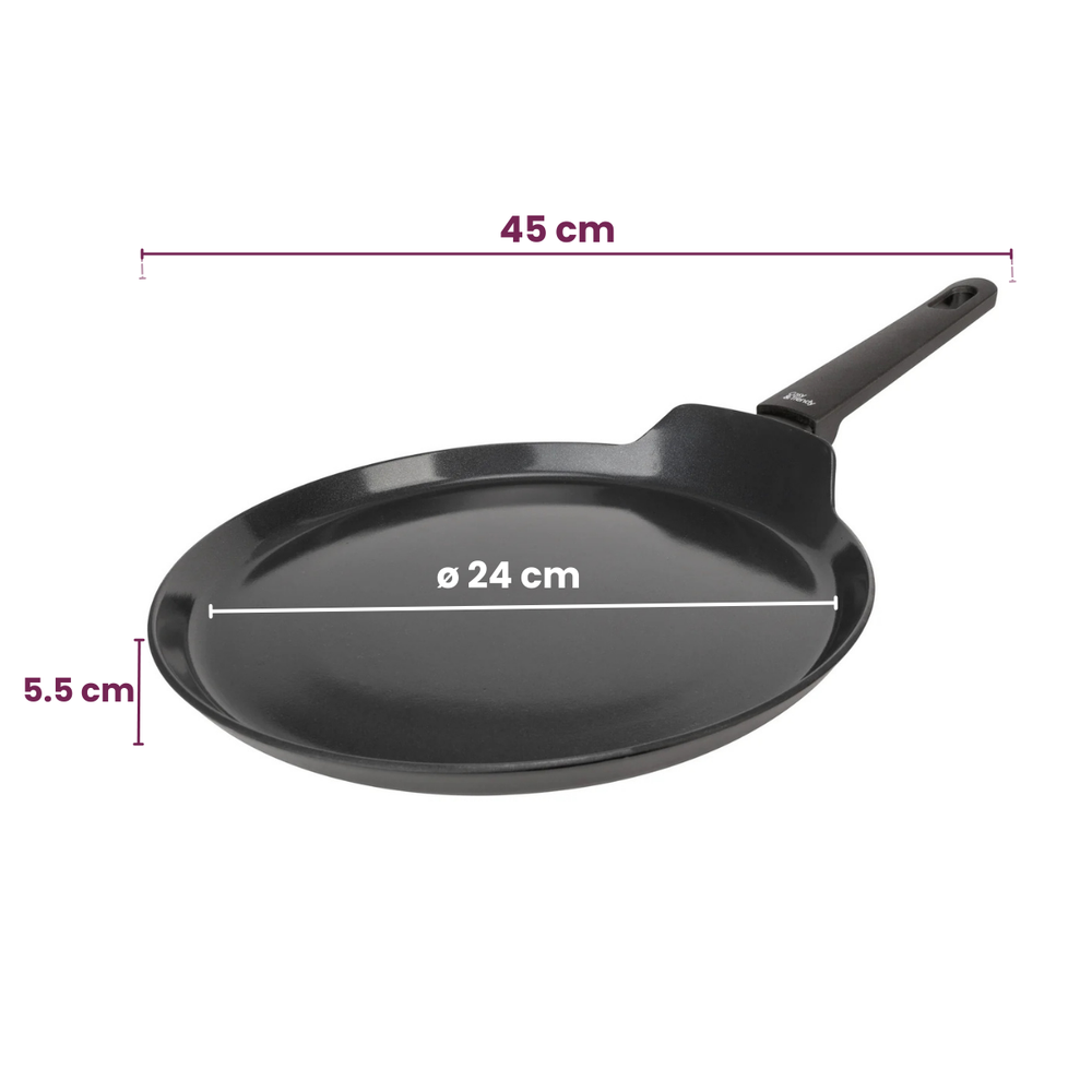 Cookinglife Pfannkuchenpfanne Black Cera Schwarz Ø 24 cm – keramische Antihaftbeschichtung