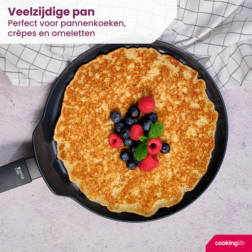Cookinglife Pfannkuchenpfanne Black Cera Schwarz Ø 24 cm – keramische Antihaftbeschichtung