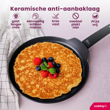 Cookinglife Pfannkuchenpfanne Black Cera Schwarz Ø 24 cm – keramische Antihaftbeschichtung