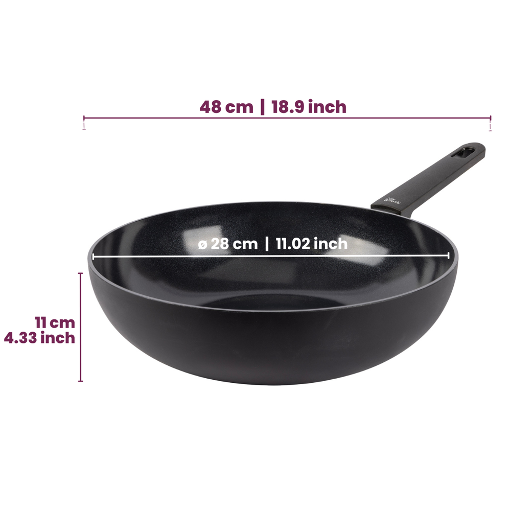 Cookinglife Wokpfanne Black Cera Ø 28 cm – keramische Antihaftbeschichtung