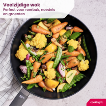 Cookinglife Wokpfanne Black Cera Ø 28 cm – keramische Antihaftbeschichtung