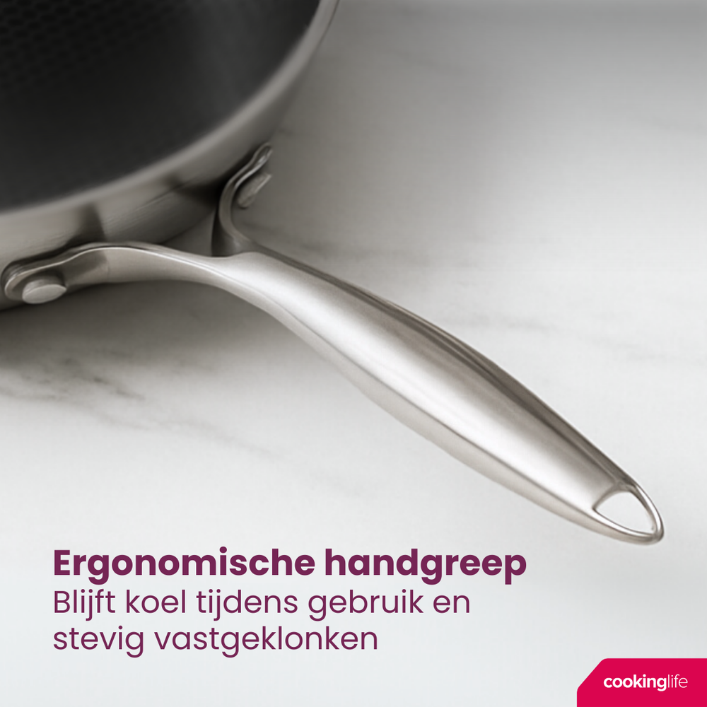 Cookinglife Bratpfanne HexaCook Hybride Pfanne ø 28 cm - NON STICK - geeignet für alle Wärmequellen - keramische Antihaftbeschichtung