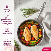 Cookinglife Bratpfanne HexaCook Hybride Pfanne ø 24 cm - NON STICK - geeignet für alle Wärmequellen - keramische Antihaftbeschichtung