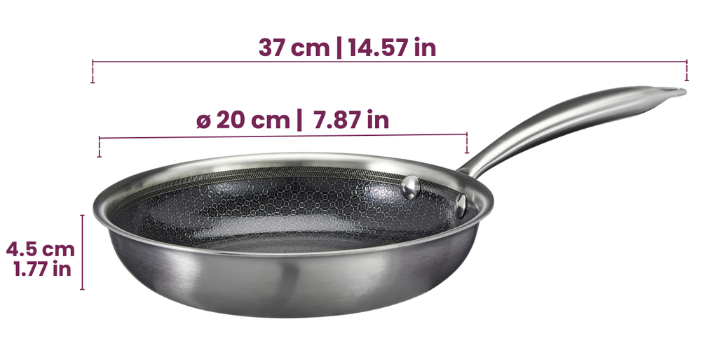 Cookinglife Bratpfanne HexaCook Hybride Pfanne ø 20 cm - NON STICK - geeignet für alle Wärmequellen - keramische Antihaftbeschichtung