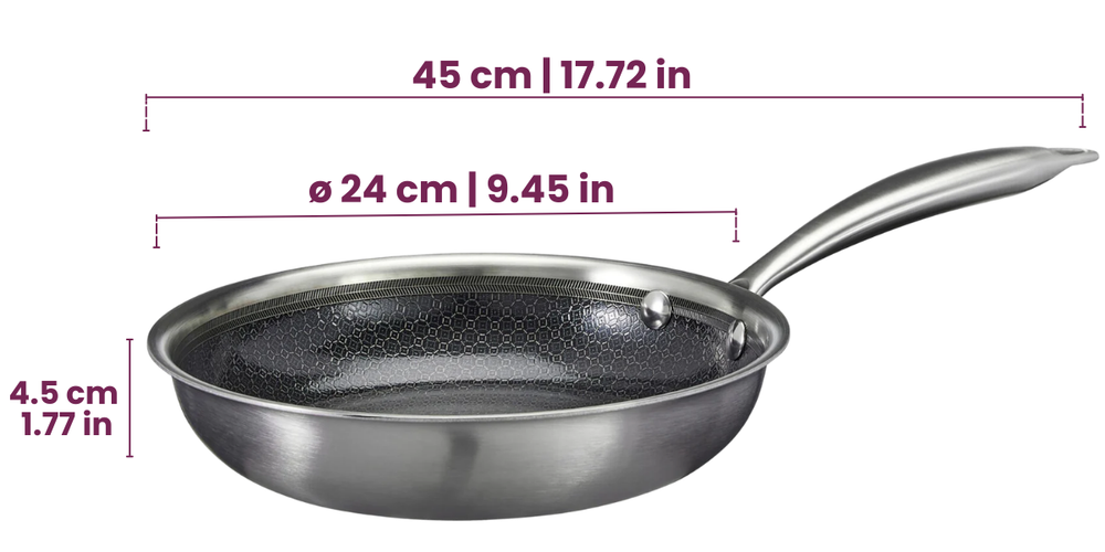 Cookinglife Pfannenset HexaCook Hybride Pfanne 3-teilig - Bratpfanne ø 24 & 28 cm + Wokpfanne Ø 28 cm - NON STICK - geeignet für alle Wärmequellen - keramische Antihaftbeschichtung
