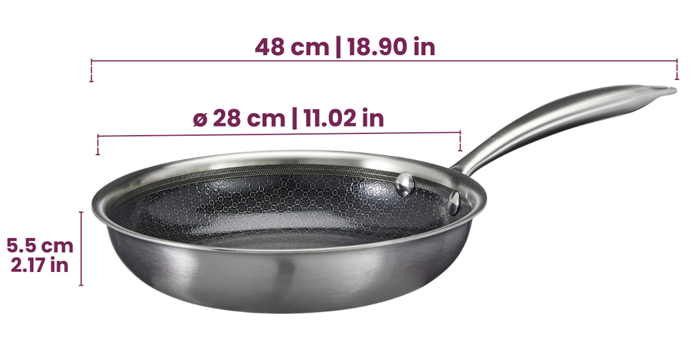 Cookinglife Bratpfanne HexaCook Hybride Pfanne ø 28 cm - NON STICK - geeignet für alle Wärmequellen - keramische Antihaftbeschichtung