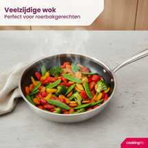 Cookinglife Pfannenset HexaCook Hybride Pfanne 3-teilig - Bratpfanne ø 24 & 28 cm + Wokpfanne Ø 28 cm - NON STICK - geeignet für alle Wärmequellen - keramische Antihaftbeschichtung