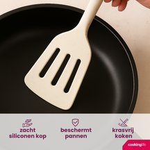 Cookinglife Kochgeschirr Set - Kochgeschirr Set - Holz beige 4-teilig - Pfannenwender, Servierlöffel, Salatlöffel & Spaghettilöffel