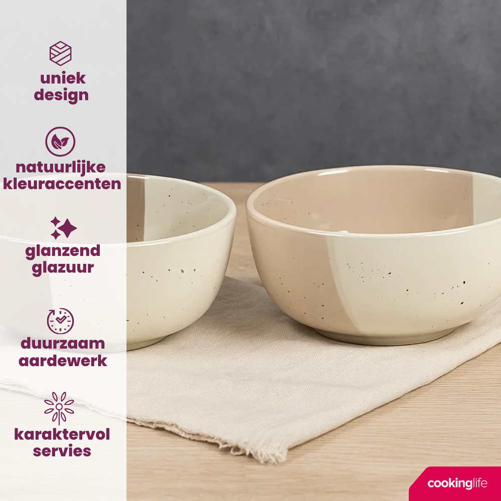 Cookinglife Suppenschalen / Schalen Leem ø 15 cm - 6 Stück