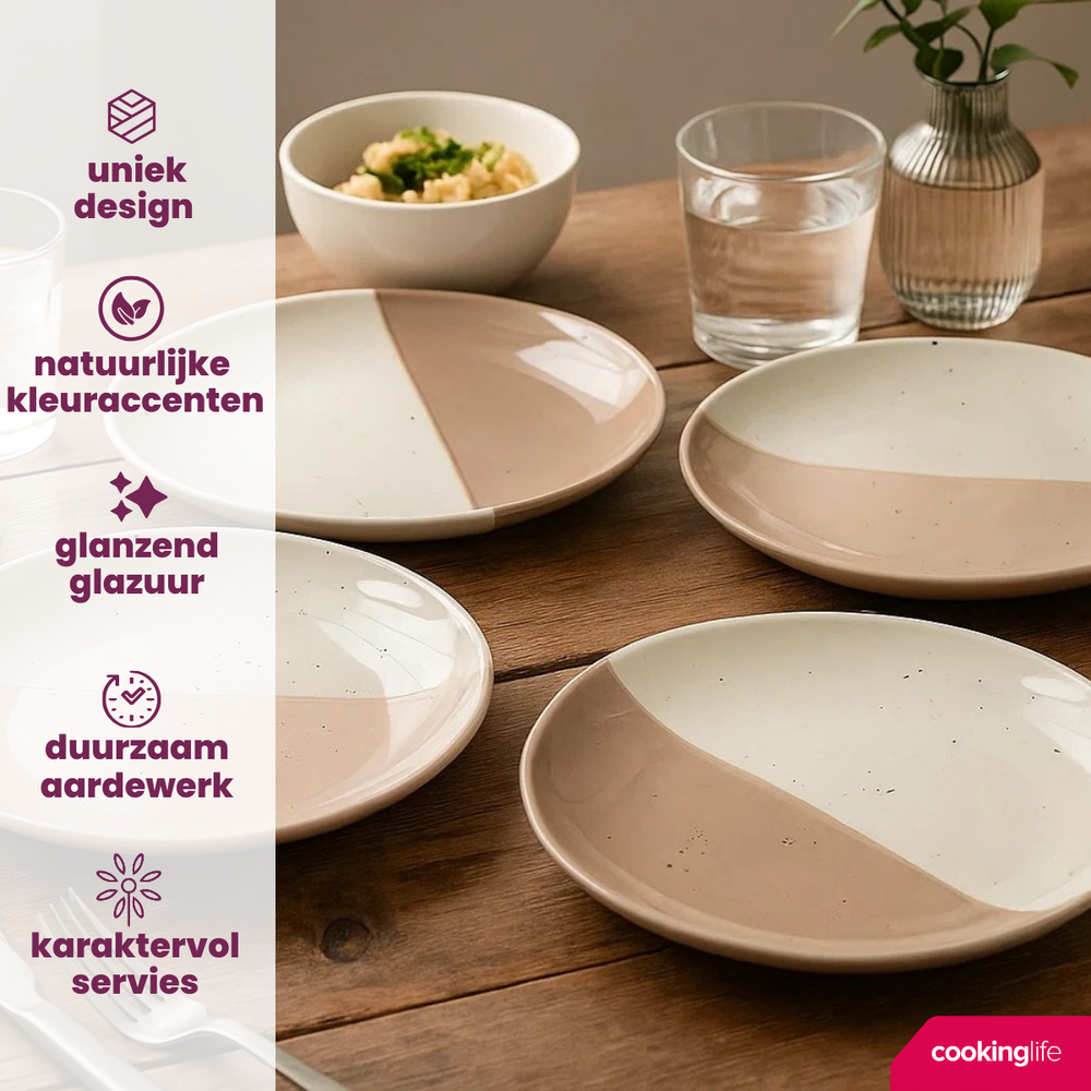 Cookinglife Speiseteller Lehm ø 27 cm - 6 Stück