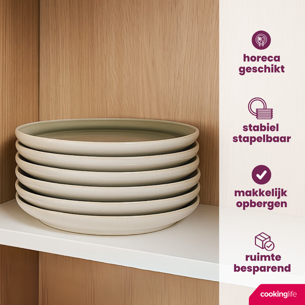 Cookinglife Frühstücksteller Mos grün ø 21 cm - 6 Stück