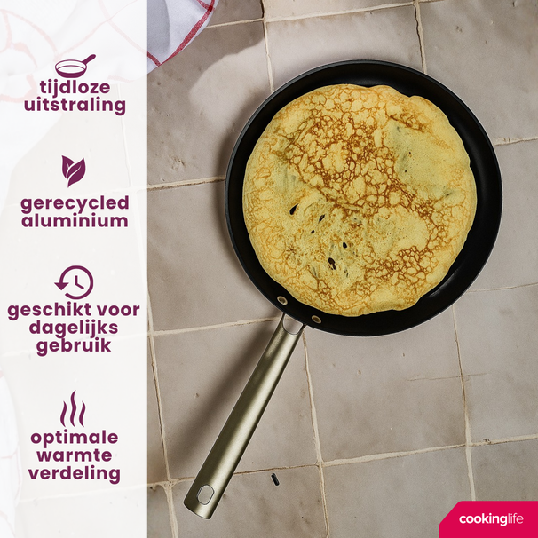Cookinglife Pfannkuchenpfanne ProForge - ø 28 cm - keramische Antihaftbeschichtung - PFAS-frei
