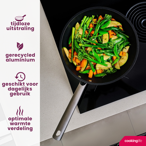 Cookinglife Wokpfanne ProForge Ø 28 cm – keramische Antihaftbeschichtung – geeignet für alle Wärmequellen