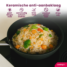 Cookinglife Pfannenset ProForge 3-teilig - Wokpfanne ø 28 cm + Bratpfanne ø 24 & 28 cm - geeignet für alle Wärmequellen - keramische Antihaftbeschichtung