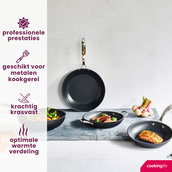 Cookinglife Bratpfannenset Revolt Ø 24 und 28 cm – geeignet für alle Wärmequellen – keramische Antihaftbeschichtung 