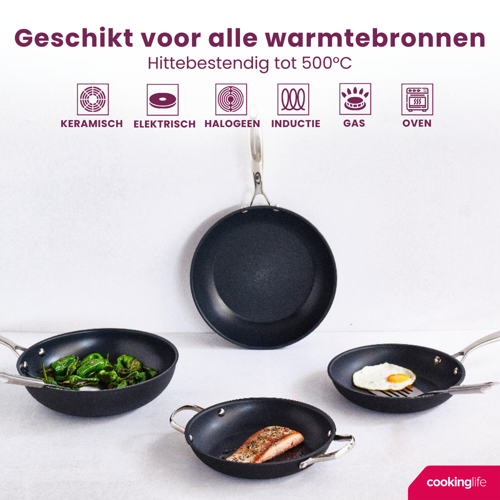 Cookinglife Bratpfanne Revolt Ø 24 cm – geeignet für alle Wärmequellen – keramische Antihaftbeschichtung